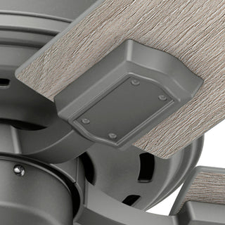 Hunter 52" Hartland Low Profile Ceiling Fan, Matte Silver, LED and Pull Chain