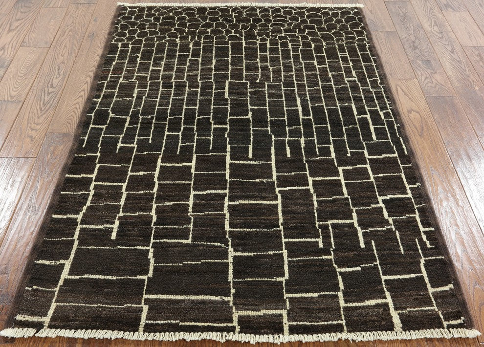 4x6 Contemporary Moroccan Handmade Area Rug, P5479