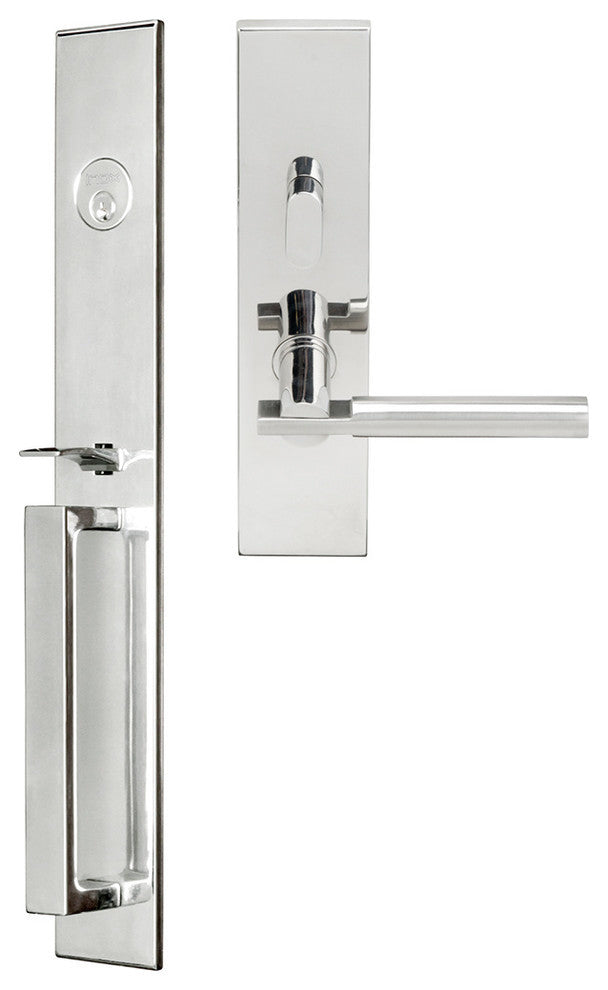 Sequoia Lever, Mortise Entry Handleset, RHR, Polished Stainless Steel