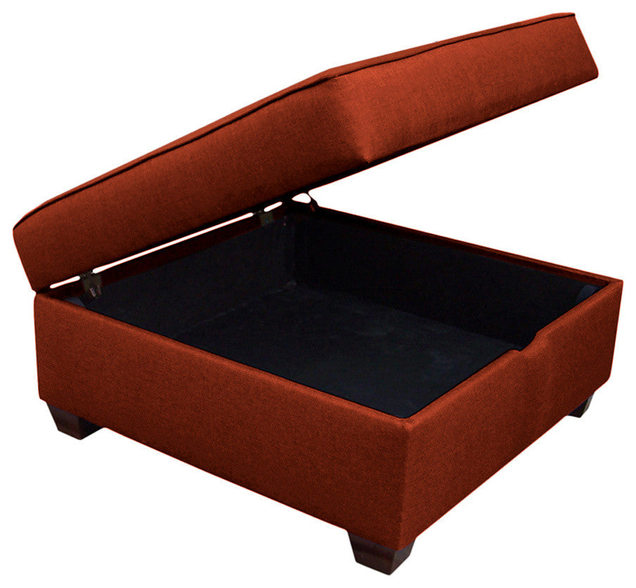 Duobed Storage Ottoman, 36", Brick Red, 36"