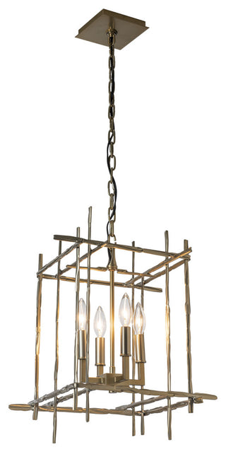 Tura 4-Light Small Chandelier - Modern Brass Finish