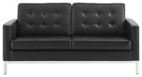 Modway Loft Tufted Upholstered Faux Leather loveseat