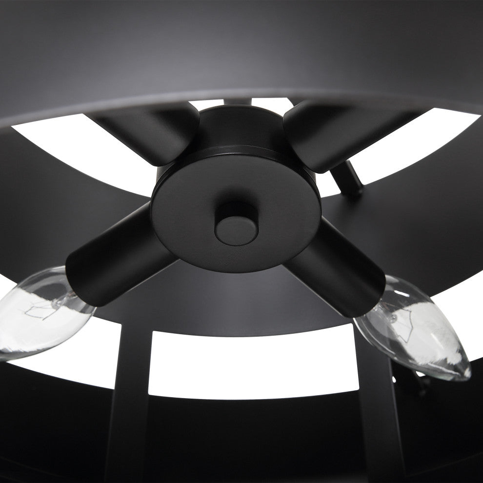 Dark Bronze Tiered Metal Drum Shade Chandelier 4 Light Pendant Modern Minimalist