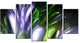 Mysterious Psychedelic Flower, Contemporary Wall Art Canvas, 60"x32", 5 Panels