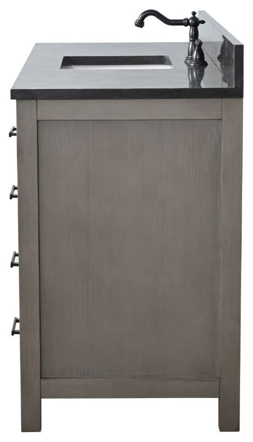 Jasper 60" Bathroom Vanity, Textured Gray, Blue Limestone