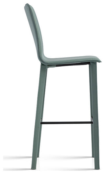 Perugia Top Grain Leather Bar Stool, Heritage Leather-Black