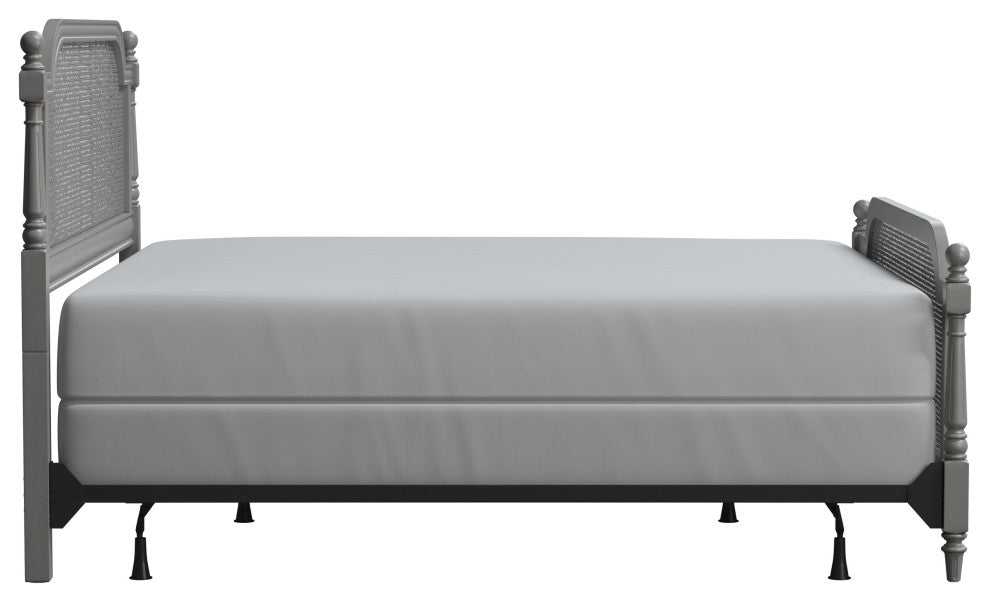 Melanie Bed, Metal Bed Rails Included, Gray, King