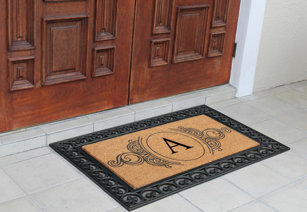 A1HC Heavy Duty Single/Double Rectangle Doormat Black/Beige, 30"x48", A