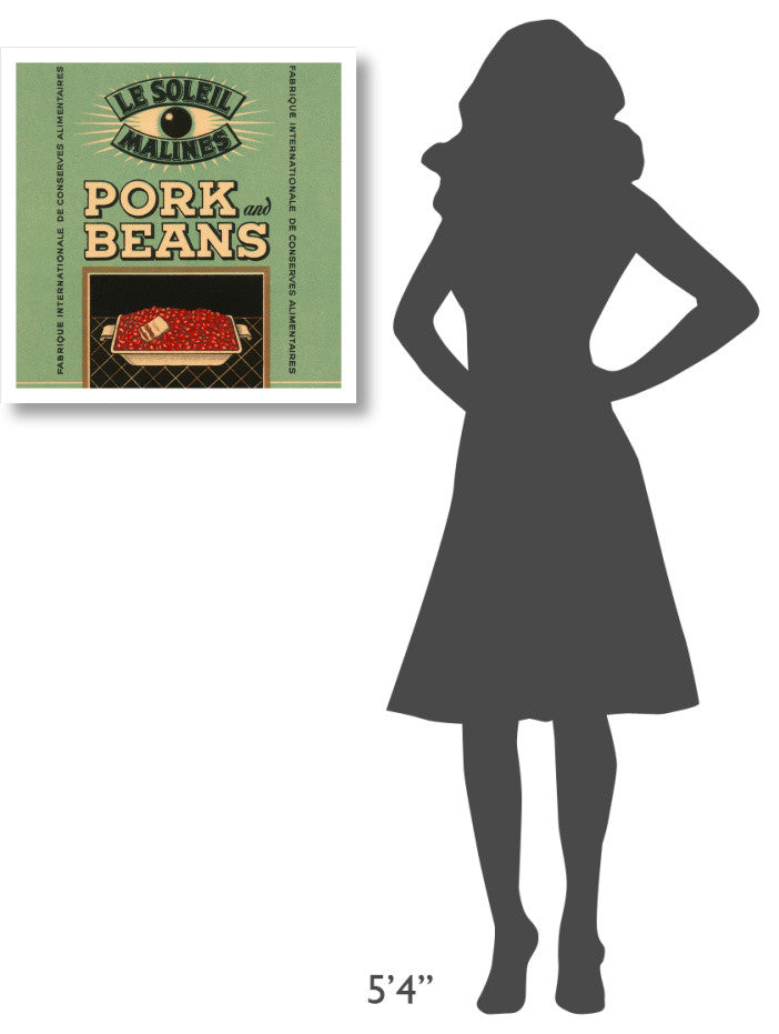 "Le Soleil Malines - Pork & Beans" Digital Paper Print by Retrolabel, 24"x24"