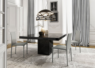 Morley Dining Table in Black Glass