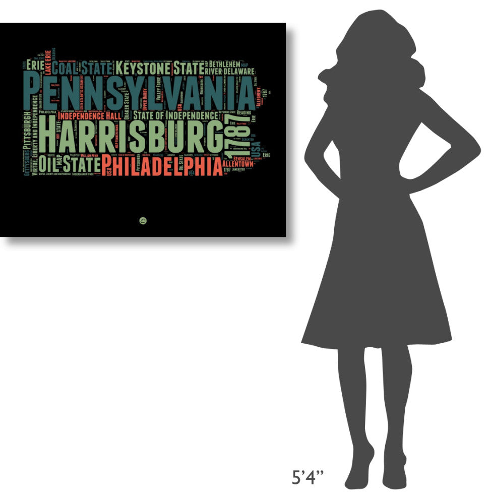 "Pennsylvania Word Cloud 1" Fine Art Print