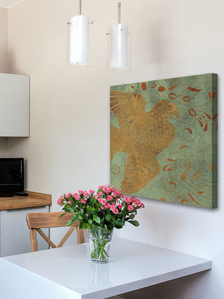 "Golden Bird II" Painting Print on Wrapped Canvas