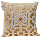 Parkland Collection Hazel Beige Throw Pillow, Square, Gold