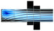 Light Blue Fractal Waves, Abstract Art on Canvas, 60"x32", 5 panels
