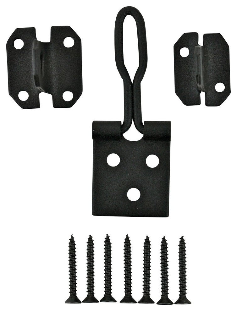 Black Door Hasp Door Lock Latch Wrought Iron Wire 3" Pack of 6 Renovators Supply