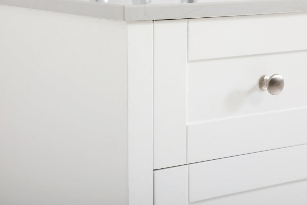 60" Double Bathroom Vanity, White