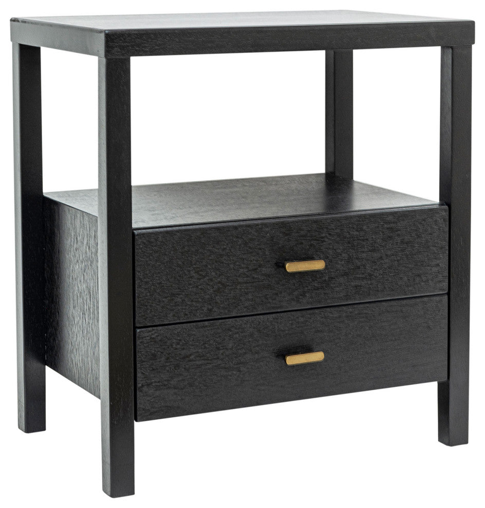 East at Main Windwood 22" Wood Nightstand, Black