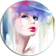 Portrait Of Beautiful Girl, Portrait Disc Metal Wall Art, 36"