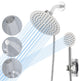 Full Metal Round Hand Shower, High Pressure 8'' Stainless Steel Rain Shower Set, Chrome