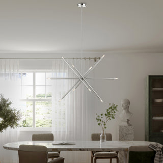 Soho 10 Light Brushed Nickel Linear Chandelier