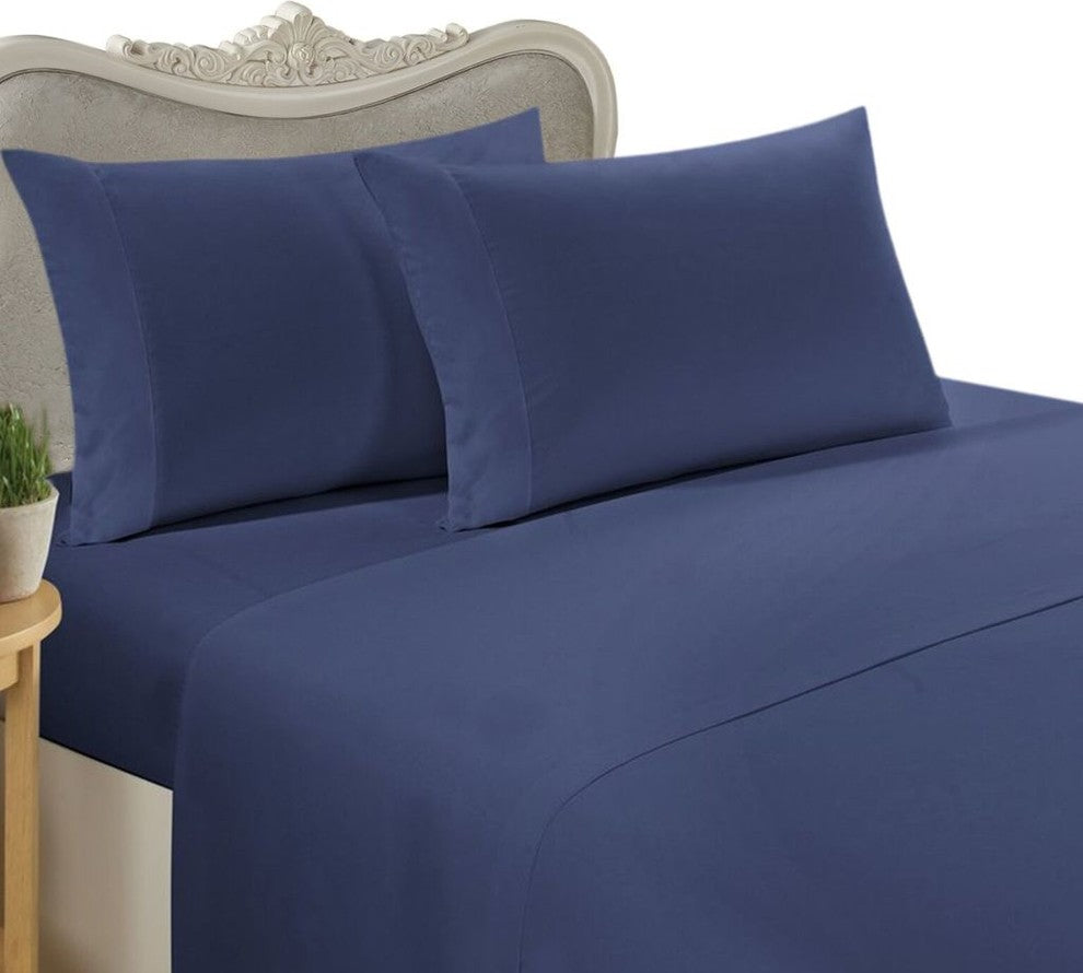 Navy Full 4-Piece Bed Sheet Set