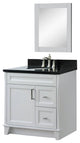 37" Single Sink Vanity In White Finish With Black Galaxy Granite