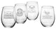 Pug Life 4-Piece Stemless Wine Glass Set