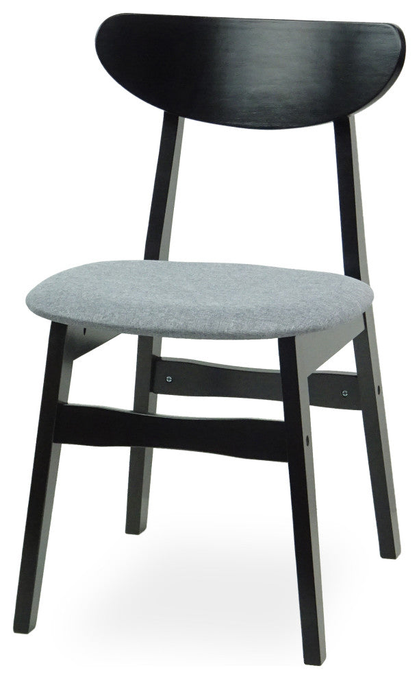 Dining Room Set of 6 Yumiko Chairs and Extendable Round Table, Black Color