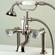 Aqua Vintage Deck Mount Clawfoot Tub Faucet, Brushed Nickel