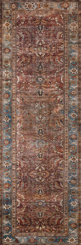 Loloi Layla Lay-01 Rug, Brick/Blue, 2'6"x7'6" Runner