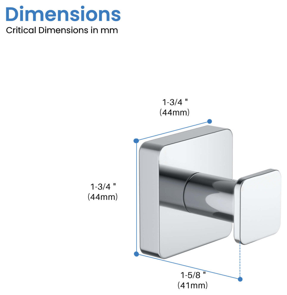Blaze Bathroom Towel & Robe Hook, Chrome