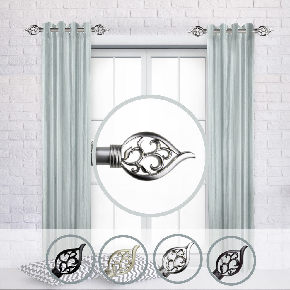 Clair Side Curtain Rods 12-20", Satin Nickel