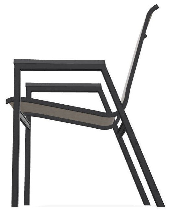 Bazza Sling Stackable Outdoor Dining Chair, Kora/Black