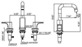 Deck Mounted Two-Handle Widespread Bathroom Faucet