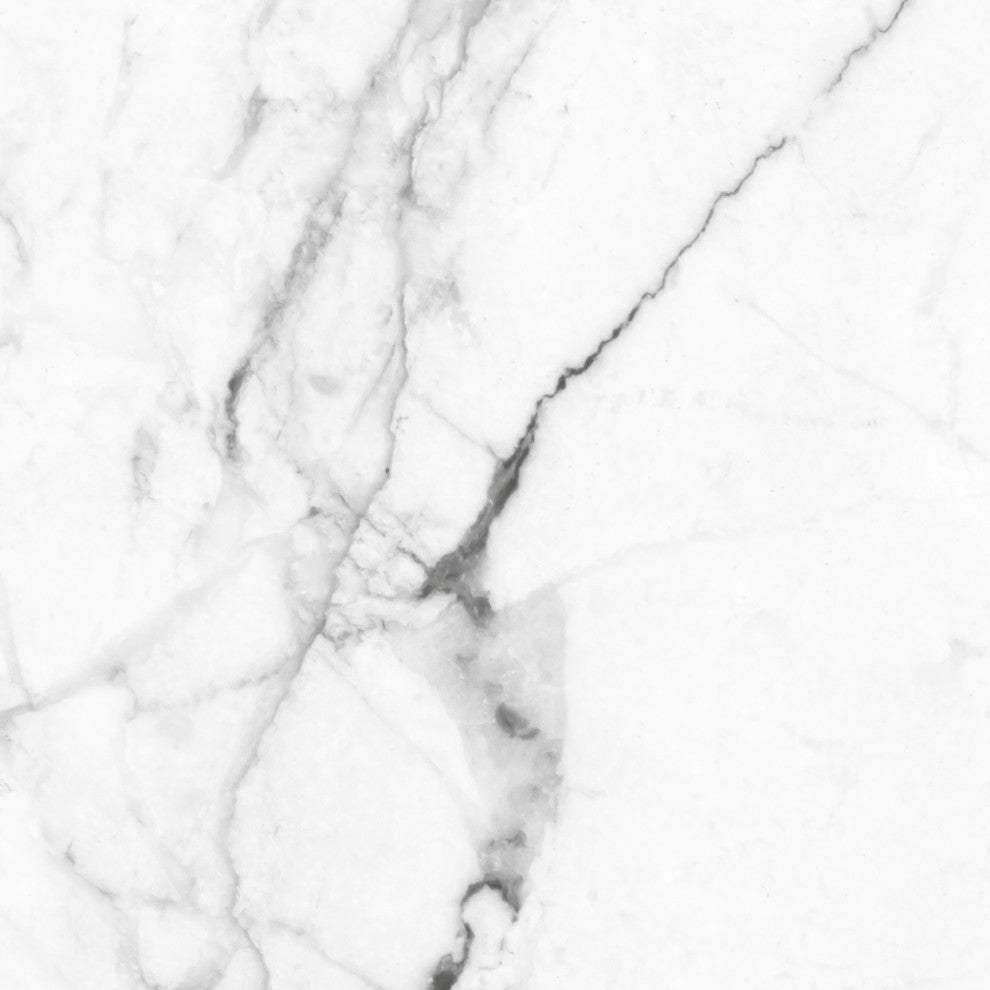 White Marble Decorative Vinyl Floor Mat, 2' x 5'