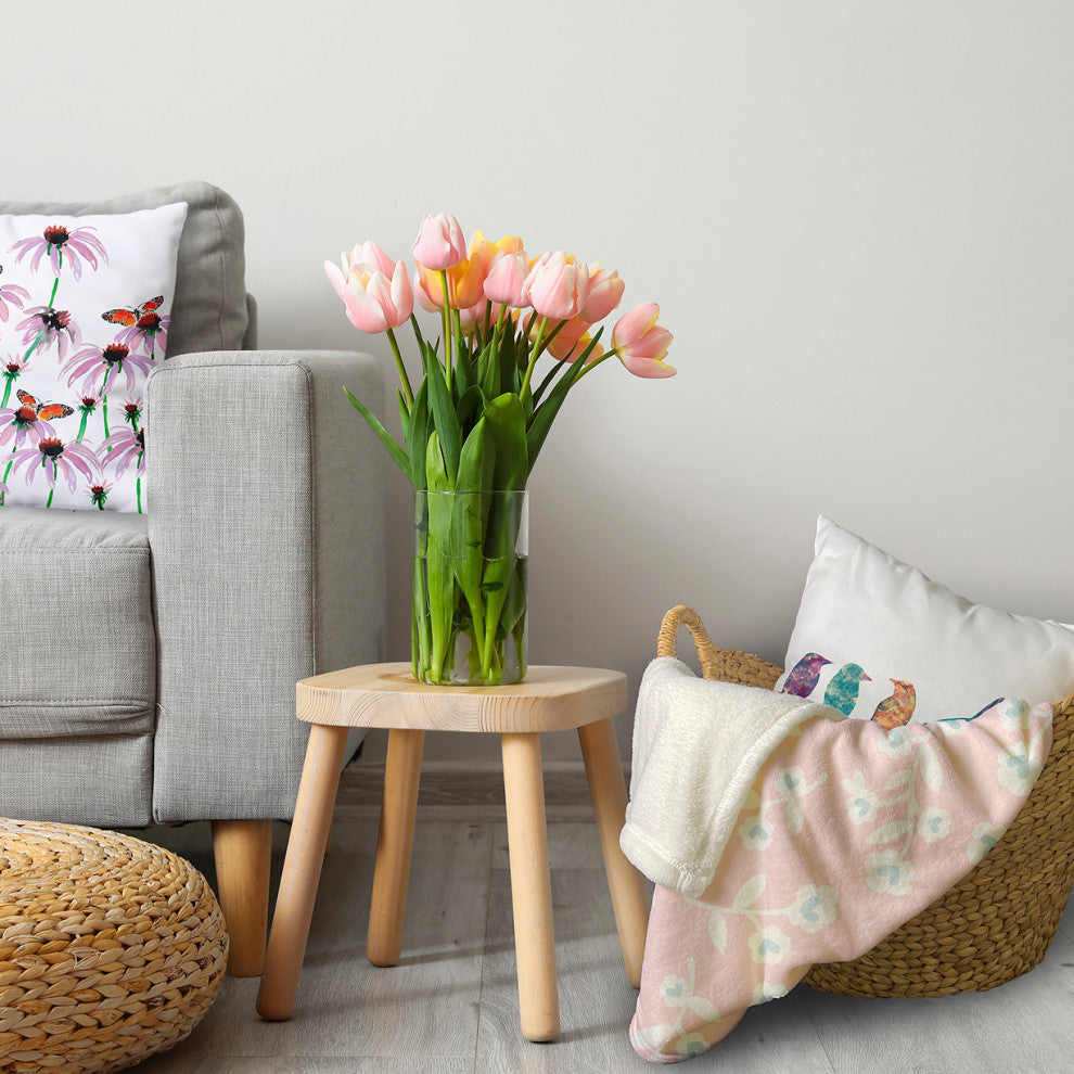 60x80" Valentines Floral Throw Blanket, Pink