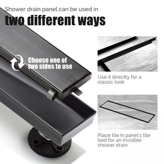 HEATGENE Linear Shower Drain Stainless Steel Rectangle, Venetian Bronze, 36"