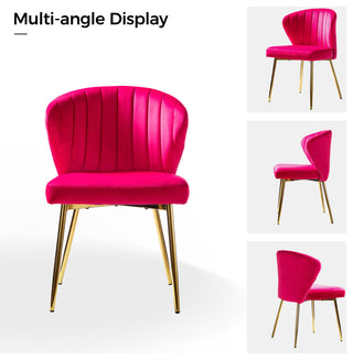 Luna Contemporary Side Chair With Tufted Back, Fuchsia