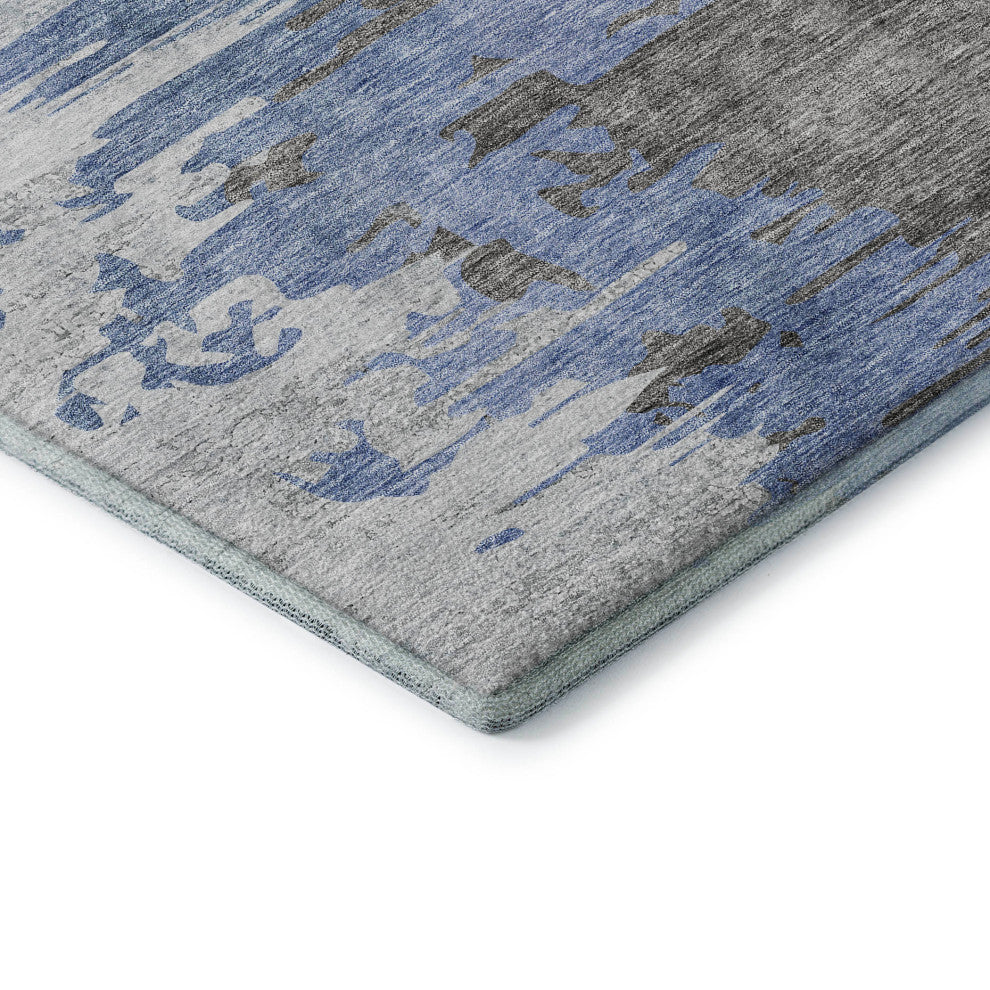 Premium Machine Washable Mayfield AMF704 Blue 3' x 5' Rug