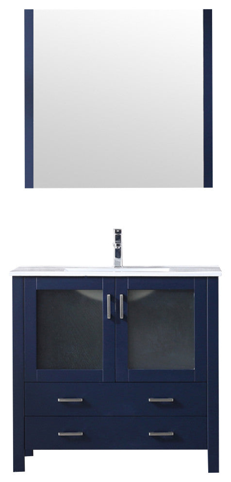 Volez Transitional Navy Blue 36" Single Vanity Set
