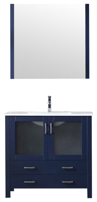 Volez Transitional Navy Blue 36" Single Vanity Set