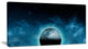 "Moon in The Front of Galaxies" Wall Art Landscape, 32"x16"