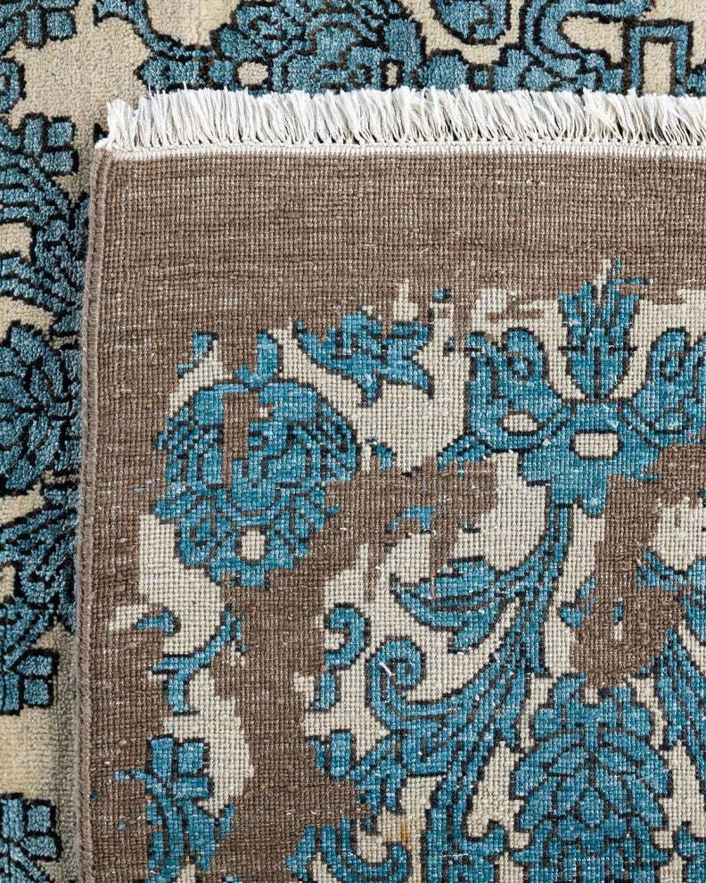 Ikat One-of-a-Kind Hand-Knotted Area Rug Ivory, 9' 2" x 12' 1"
