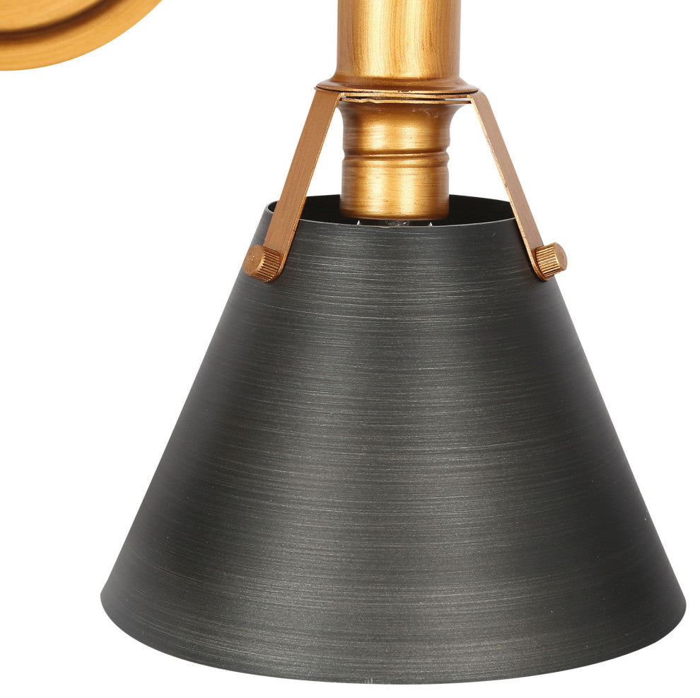 LNC Modern 4-Light Bathroom Vanity Light, Antique Brushed Gold/Gray
