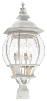 Textured White Traditional, Colonial, Outdoor Post Top Lantern