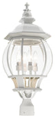 Textured White Traditional, Colonial, Outdoor Post Top Lantern