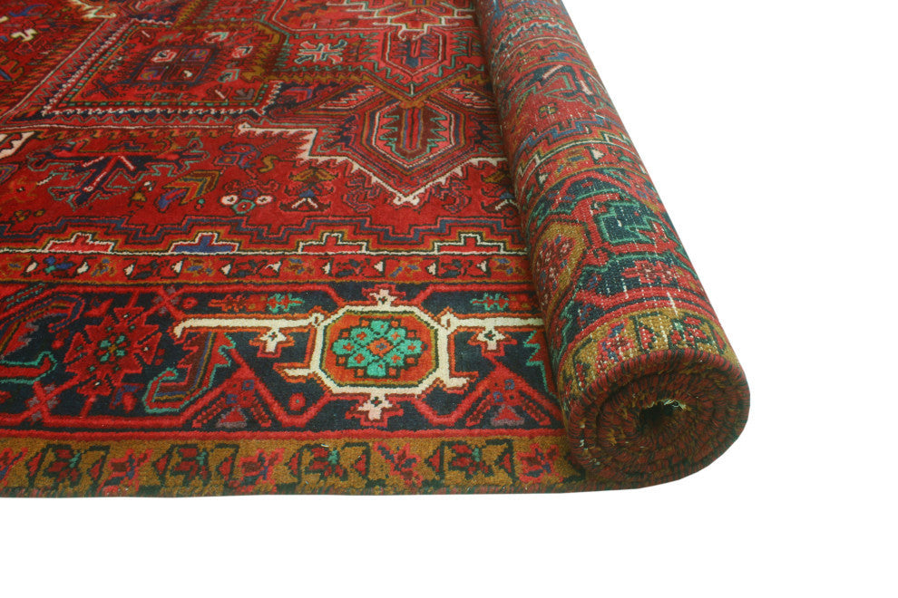 Vintage Heriz Dudley Red/Charcoal Rug, 10'0x12'7