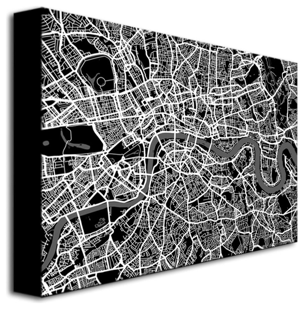 'London Street Map I' Canvas Art by Michael Tompsett