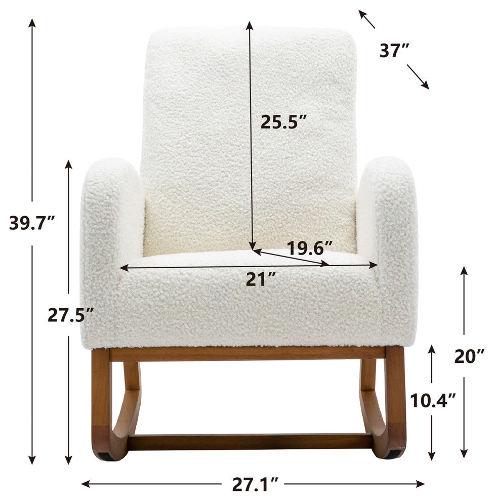 Gewnee Recliner Armchair with Wood Legs and Side Pocket