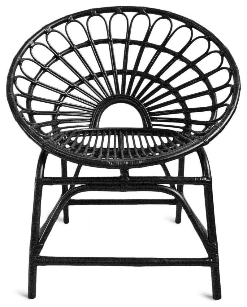 Black Bamboo Flower Ring Chair